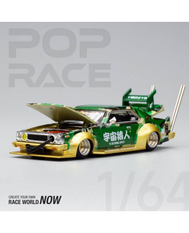 (預訂 Pre-order) POP RACE*AAPE 1/64 SKYLINE C210 BOSOZOKU STYLE BATHING Bathing Ape Camo (Diecast car model) PR640009