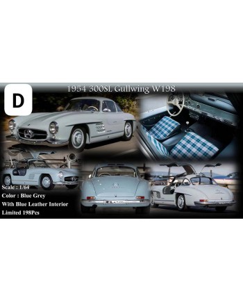 (預訂 Pre-order) MY64 1/64 Classic 300SL Gullwing W198  (Resin car model) 限量198台 Blue Grey