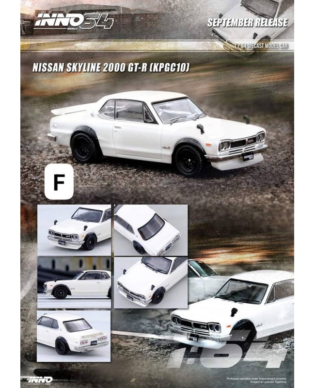 (預訂 Pre-order) Inno64 1/64 IN64-KPGC10-WHI NISSAN SKYLINE 2000 GT-R (KPGC10) White (Diecast car model)