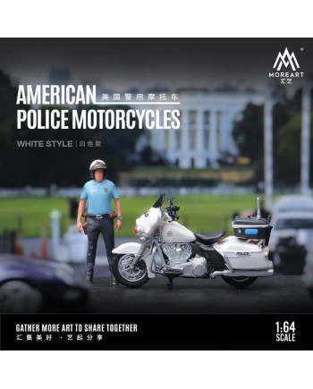 (預訂 Pre-order) MoreArt 1/64 AMERICAN POLICE MOTORCYCLES White MO642066