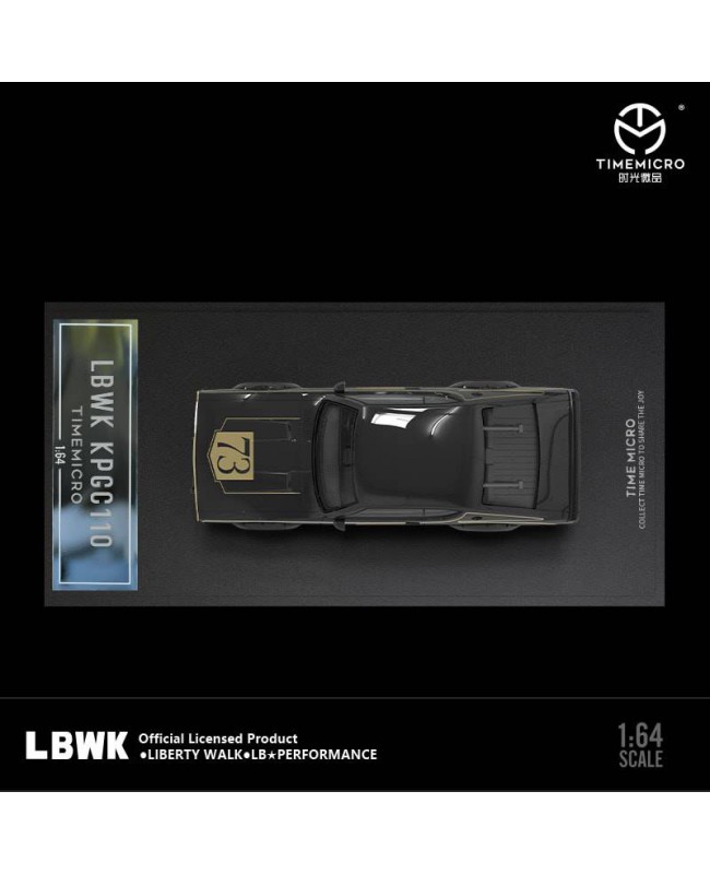 (預訂 Pre-order) TimeMicro 1/64 LBWK Nissan KPGC110 (Diecast car model) 黑色73號 普通版