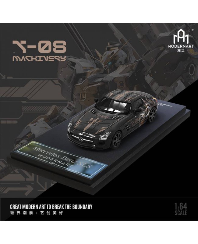 (預訂 Pre-order) ModernArt 1:64 Mercedes-Benz SLS mecha livery simulation (Diecast car model) 黑金機甲 普通版