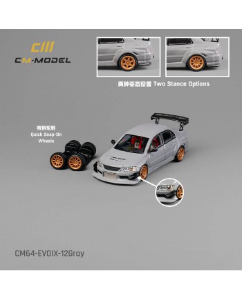 (預訂 Pre-order) CM model 1/64 Mitsubishi Lancer EvoIX Widebody Gray (Diecast car model)
