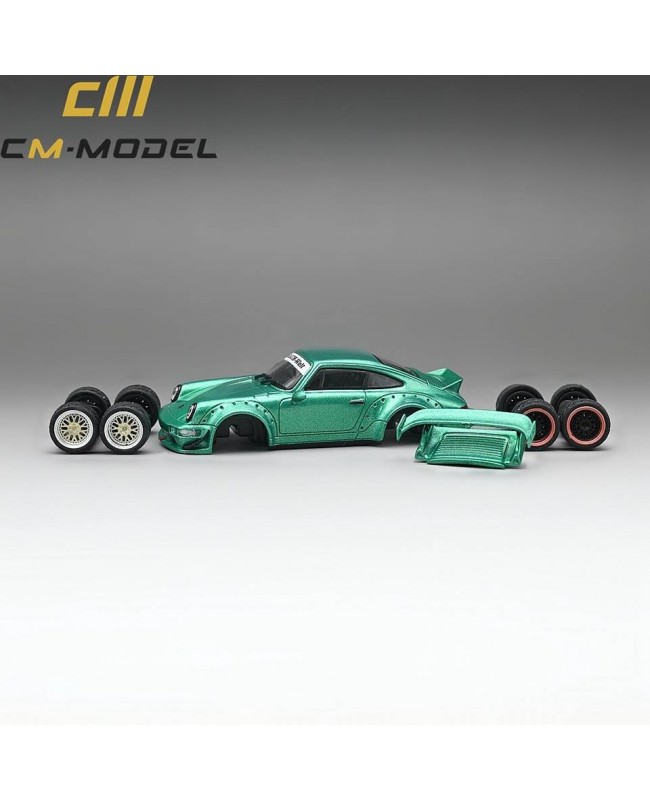 (預訂 Pre-order) CM model 1/64 964 Widebody  Metallic flash green (Diecast car model)