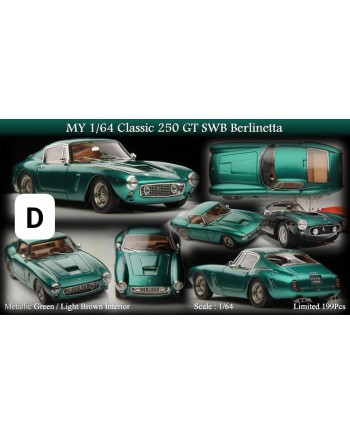 (預訂 Pre-order) MY64 1/64 Classic 250GT SWB  (Resin car model) 限量199台 SWB Metallic Green
