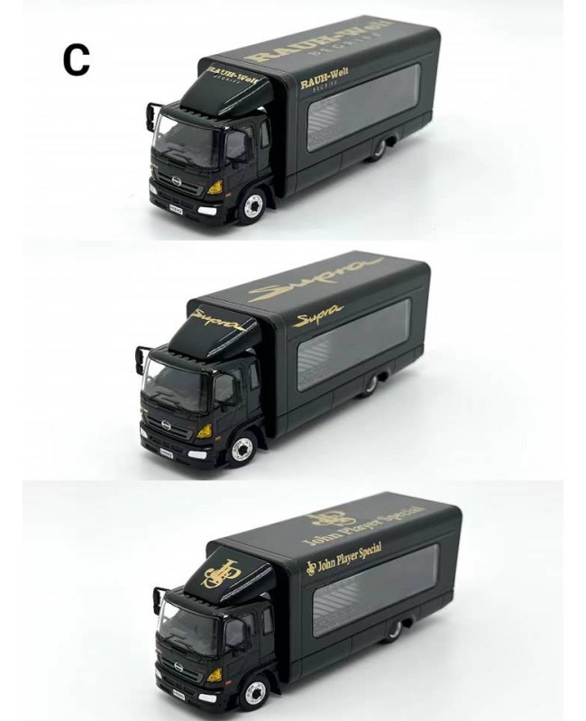 (預訂 Pre-order) Unique Model × Tiny 1:64 HINO Ranger 500 Elevated Box Transport Vehicle (100572-100576) Diecast Car (Diecast car model) 黑
