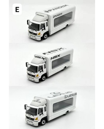 (預訂 Pre-order) Unique Model × Tiny 1:64 HINO Ranger 500 Elevated Box Transport Vehicle (100572-100576) Diecast Car (Diecast car model) 白
