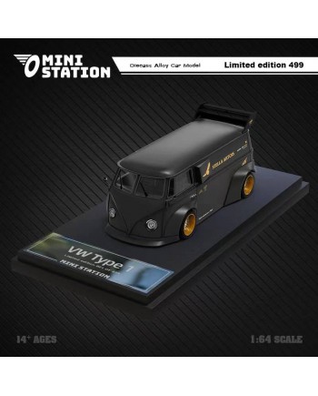 (預訂 Pre-order) Mini Station 1:64 Artois livery Matte Black (Diecast car model) T1 Van Stella Artois