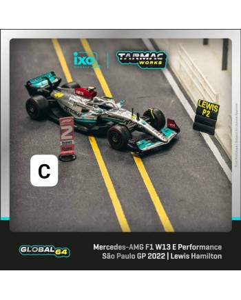 (預訂 Pre-order) Tarmac Works 1/64 T64G-F044-LH1 Mercedes-AMG F1 W13 E Performance Sao Paulo Grand Prix 2022 Lewis Hamilton (Diecast car model)