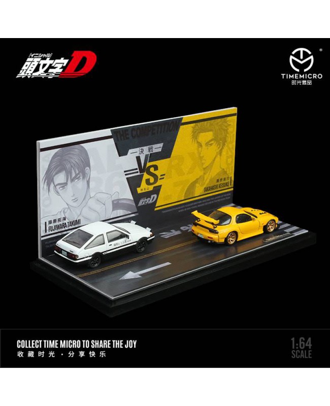 (預訂 Pre-order) TimeMicro 1/64 Mazda RX7 yellow+AE86 white Car*2pcs+Diorama (Diecast car model) 限量999台 普通版