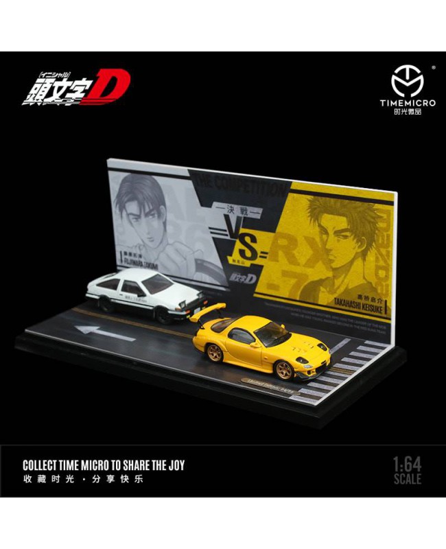 (預訂 Pre-order) TimeMicro 1/64 Mazda RX7 yellow+AE86 white Car*2pcs+Diorama (Diecast car model) 限量999台 普通版