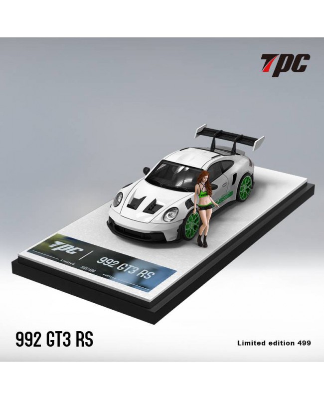 (預訂 Pre-order) TPC 1/64 Porsche 992 GT3 RS (Diecast car model) 限量499台 白色+綠輪/人偶版