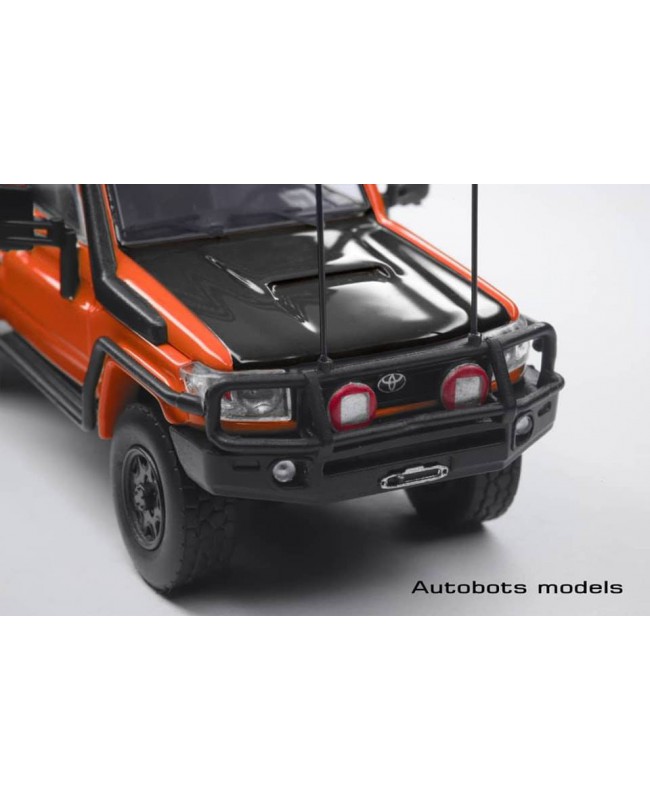 (預訂 Pre-order) Autobots Models 1:64 Land Cruiser (J70) LC79  Single Cabin Pickup (Diecast car model) 限量599台 Orange 橙色 (全黑蓋)