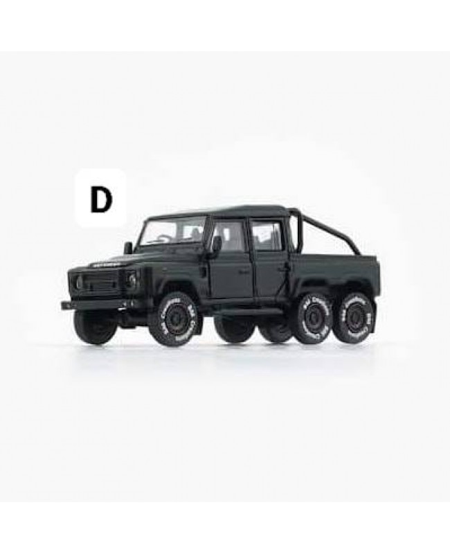 (預訂 Pre-order) BM Creations 1/64 (Diecast car model) BM64B0339 Land Rover 2016 Defender 110 Pick Up -6x6 Acc Pack - Matte Blk (RHD)