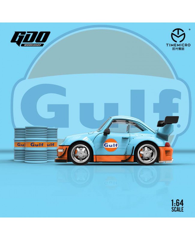 (預訂 Pre-order) GDO x TM 1/64 Q version RWB993 GULF (Diecast car model)