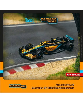 (預訂 Pre-order) Tarmac 1/64 T64G-F041-DR1 - McLaren MCL36 Australian Grand Prix 2022 Daniel Ricciardo (Diecast car model)