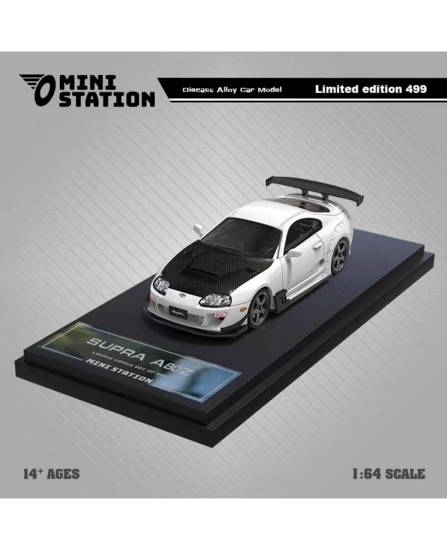 (預訂 Pre-order) Mini Station 1:64 Supra A80Z (Diecast car model) 限量499台 White black cover