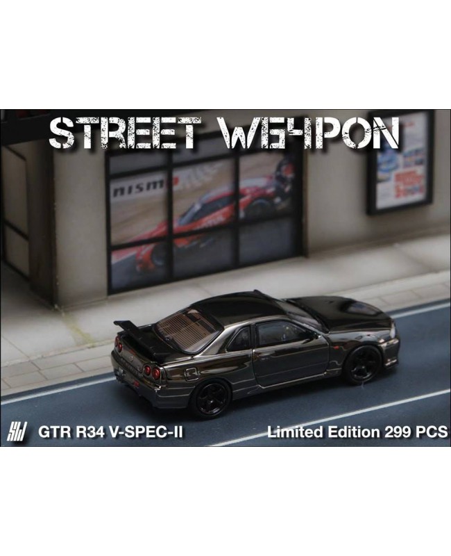 (預訂 Pre-order) Street Weapon 1/64 GTR R34 V-SPEC-II plated version (Diecast car model)