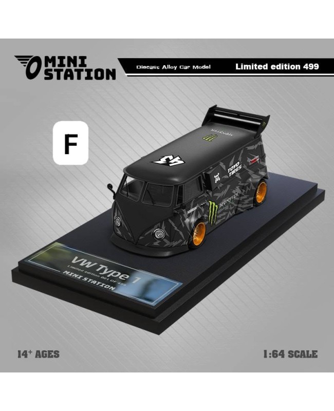 (預訂 Pre-order) Mini Station 1:64 trailer series (Diecast car model) 限量499台 Volkswagen T1-Van Monster