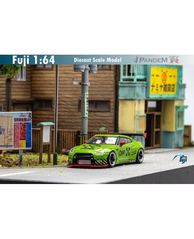 (預訂 Pre-order) Fuji 1:64 Pandem GT-R R35 Rocket Bunny (Diecast car model) 限量599台 OffWhite Green 綠色