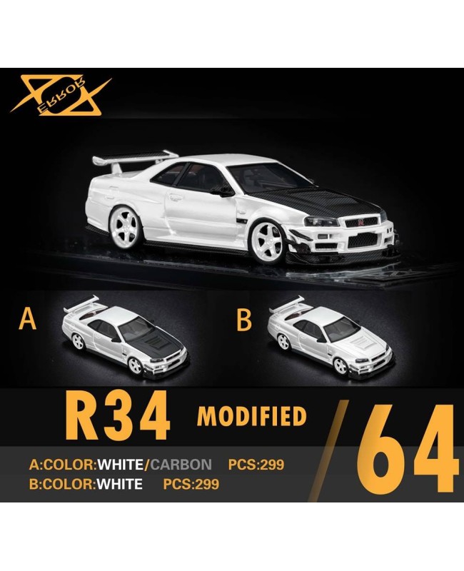 (預訂 Pre-order) 404 Error 1/64 GTR R34 modified customized version (Resin car model) 限量299台 珍珠白色