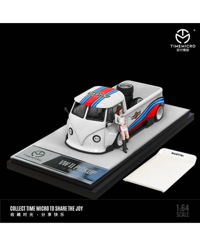 (預訂 Pre-order) TimeMicro 1/64 VW T1 pickup (Diecast car model) Martini 人偶版 (限量999台)