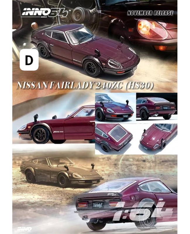 (預訂 Pre-order) Inno64 1:64 NISSAN FARLADY 240ZG (HS30) IN64-240ZG-MAROON (Diecast car model)