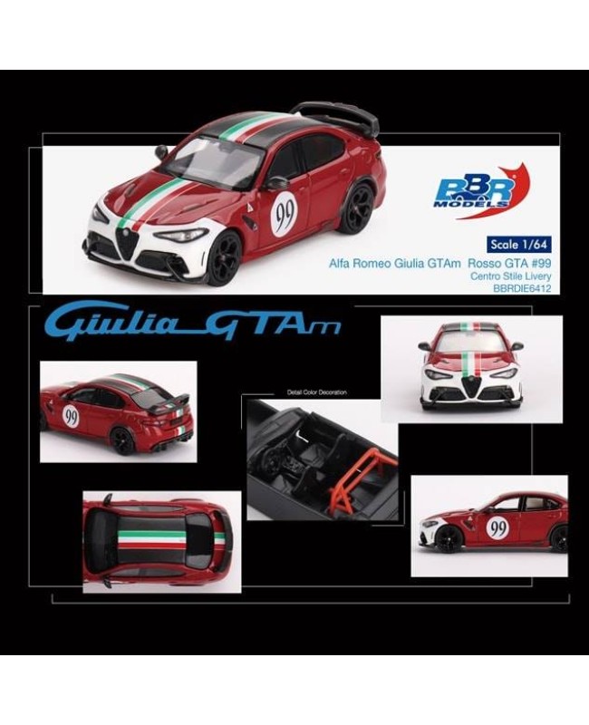 (預訂 Pre-order) BBR 1/64 BBRDIE6412 Alfa Romeo Giulia GTAm Rosso GTA No.99 Centro Stile Livery (Diecast car model)