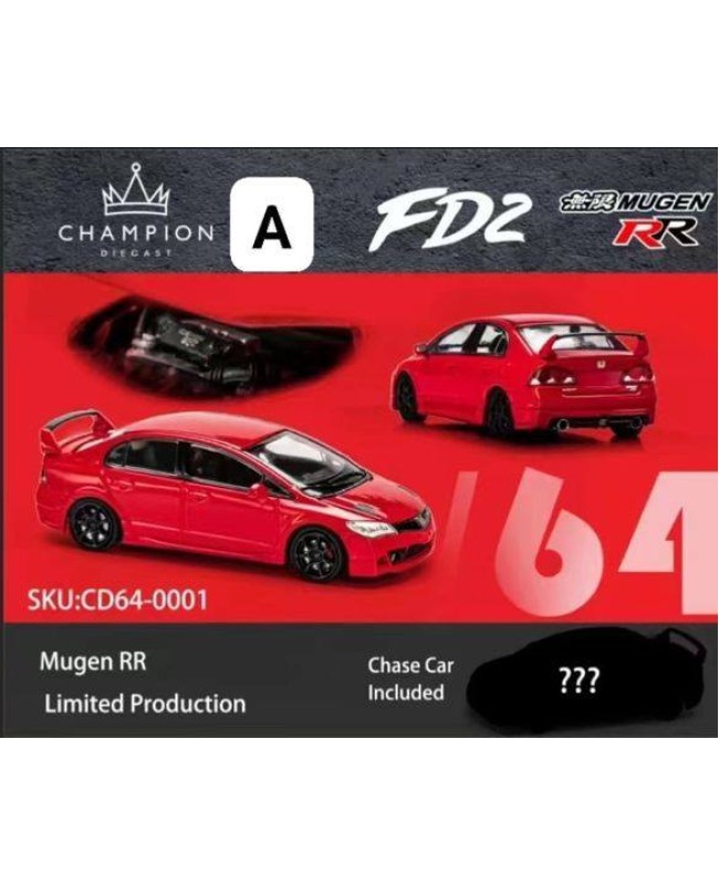 (預訂 Pre-order) Champion Diecast 1:64 Mugen RR (Diecast car model) Mugen RR red