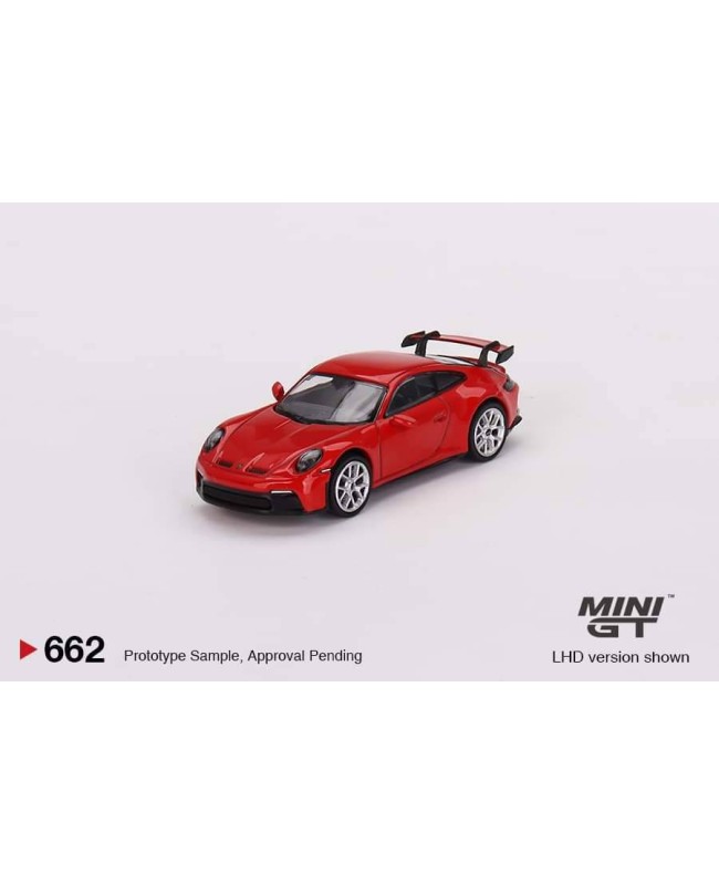 (預訂 Pre-order) MINI GT 1/64 MGT00662-R Porsche 911 (992) GT3 Guards Red RHD (Diecast car model)