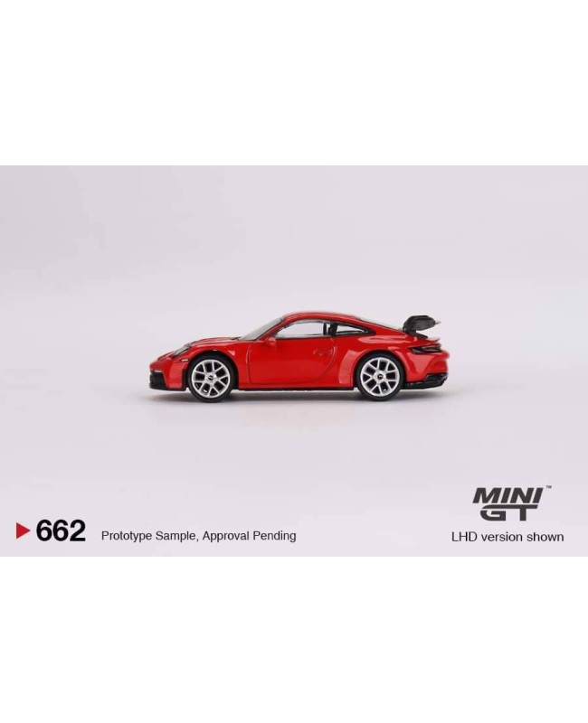 (預訂 Pre-order) MINI GT 1/64 MGT00662-R Porsche 911 (992) GT3 Guards Red RHD (Diecast car model)
