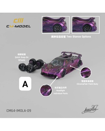 (預訂 Pre-order) CM model 1/64 Pagani Imola Midnight purple CM64-IMOLA-09 (Diecast car model)