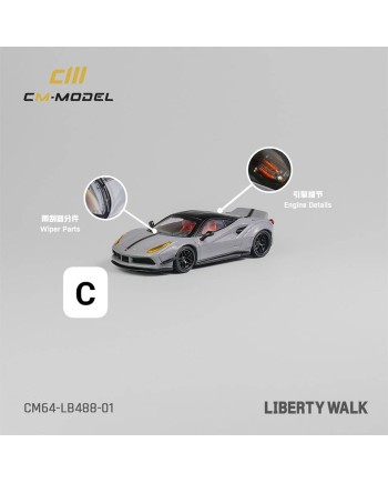 (預訂 Pre-order) CM model 1/64 LBWK 488 Wide Body Gray LBWK488 CM64-LB488-01 (Diecast car model)