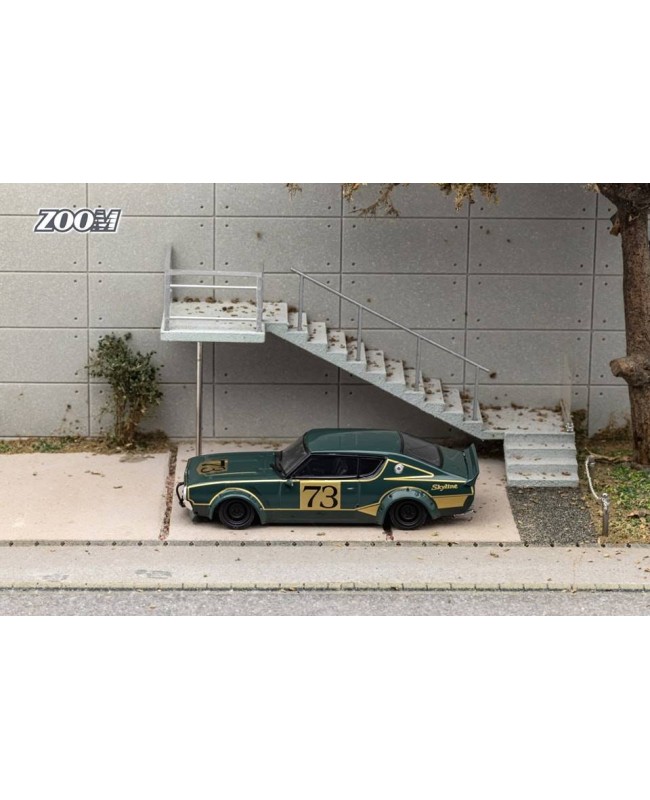 (預訂 Pre-order) Zoom 1:64 Skyline GT-R KPGC110 Kenmary Works LB (Diecast car model) 綠色 #73