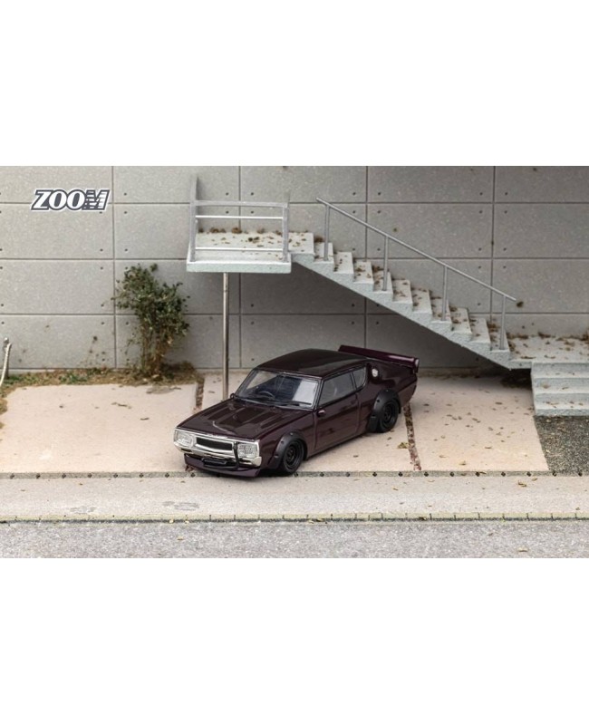 (預訂 Pre-order) Zoom 1:64 Skyline GT-R KPGC110 Kenmary Works LB (Diecast car model) 透明粉紫