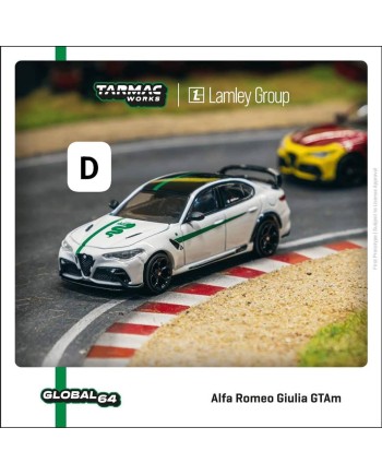 (預訂 Pre-order) Tarmac 1/64 T64G-TL031-MWG Alfa Romeo Giulia GTAm White / Green Lamley Special Edition (Diecast car model)