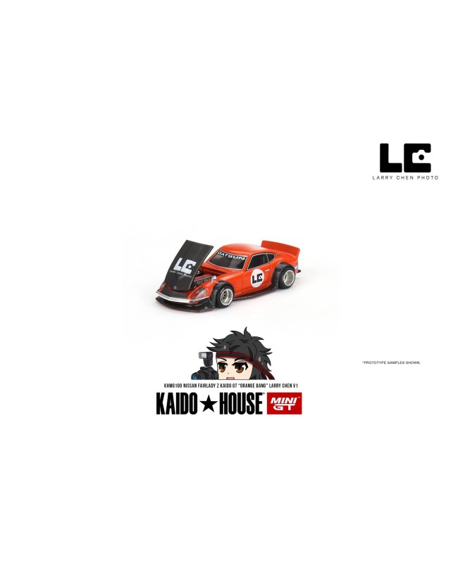 (預訂 Pre-order) KaidoHouse x MINI GT KHMG100 Nissan Fairlady Z Kaido GT 'ORANGE BANG' Larry Chen V1 (Diecast car model)