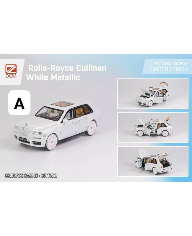 (預訂 Pre-order) DCM 1/64 Rolls-Royce Cullinan 全開 (Diecast car model) 限量299台 珠光極地白車漆配白色內飾及 Tiffany 藍車標