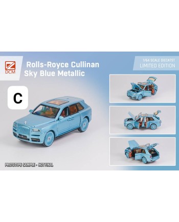 (預訂 Pre-order) DCM 1/64 Rolls-Royce Cullinan 全開 (Diecast car model) 限量299台 粉藍 愛馬仕橙內飾