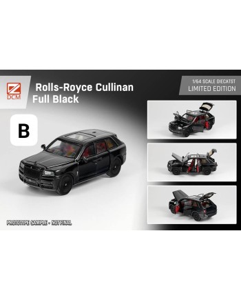 (預訂 Pre-order) DCM 1/64 Rolls-Royce Cullinan 全開 (Diecast car model) 限量299台 黑武士 愛馬仕橙內飾（樣板照片紅色內飾，大貨會改成橙色）