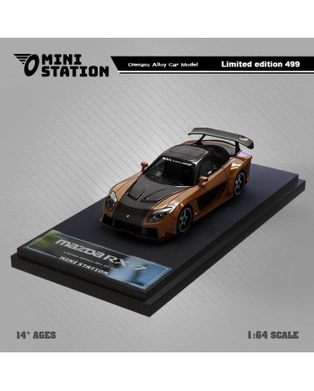 (預訂 Pre-order) Mini Station 1:64 RX7 Veilside Metallic Brown/Black (Diecast car model) 普通版