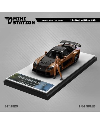 (預訂 Pre-order) Mini Station 1:64 RX7 Veilside Metallic Brown/Black (Diecast car model) 人偶版