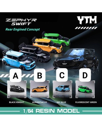 (預訂 Pre-order) YTM 1/64 Swift 3rd generation Zephyr modified version (Resin car model) 限量299台 Black 黑武士