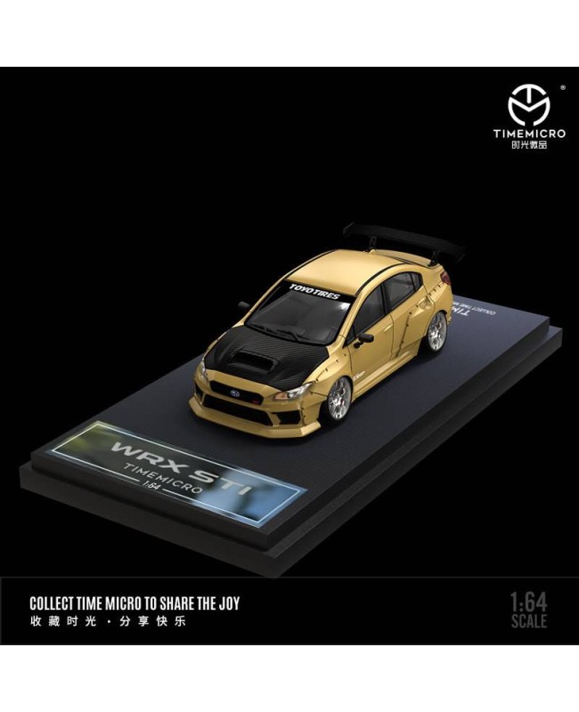 (預訂 Pre-order) TimeMicro 1/64 Subaru WRX STi (Diecast car model) Gold Carbon Cover 普通版 TM645411