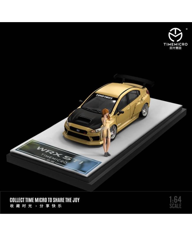 (預訂 Pre-order) TimeMicro 1/64 Subaru WRX STi (Diecast car model) Gold Carbon Cover 人偶版 TM645411-1