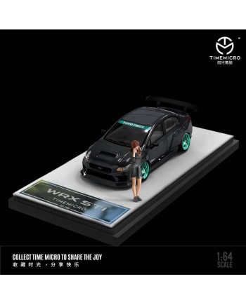 (預訂 Pre-order) TimeMicro 1/64 Subaru WRX STi (Diecast car model) Black Carbon Cover 人偶版 TM645412-1