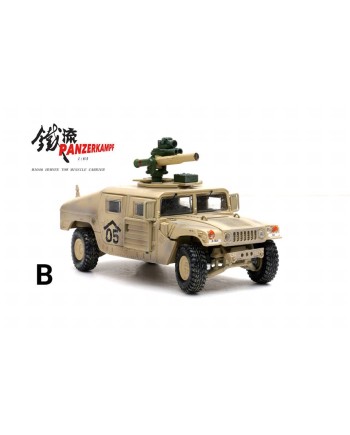 (預訂 Pre-order) Panzerkampf 1:64 Humvee HMMWV Tow Missile Carrier (Diecast car model) Desert Yellow 沙漠黃