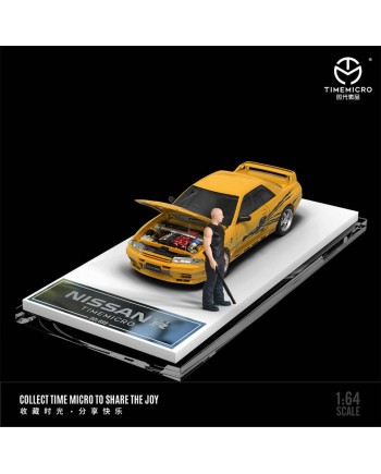 (預訂 Pre-order) TimeMicro 1/64 Nissan Gtr32 (Diecast car model) 限量999台 FNF Yellow Orange 人偶版 TM644122-1