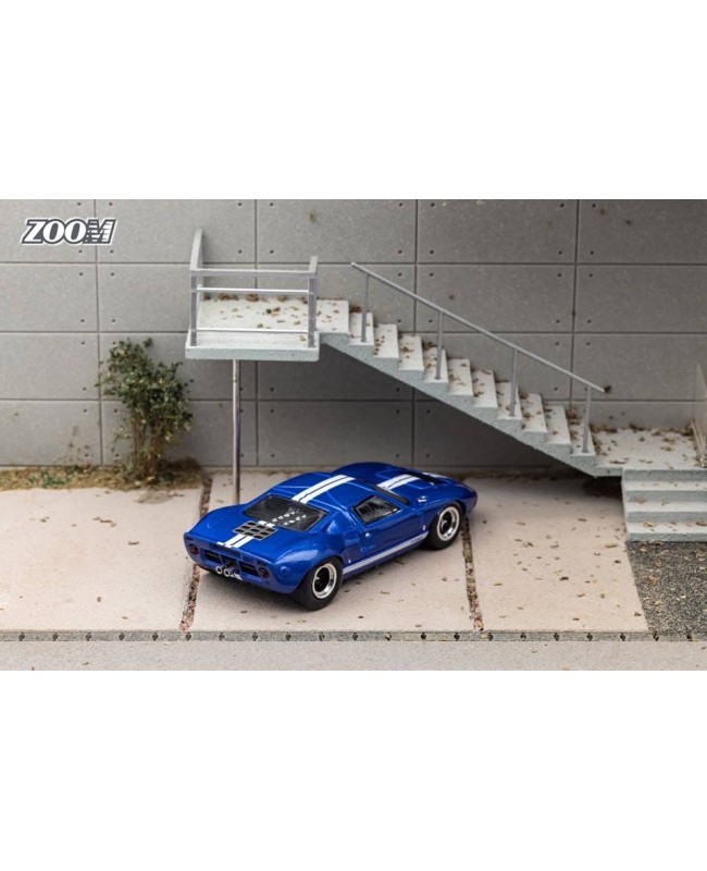 (預訂 Pre-order) Zoom 1/64 Ford GT40 Mk1 (Diecast car model) Blue #2 (送白色圓型及2號水貼)