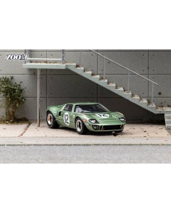 (預訂 Pre-order) Zoom 1/64 Ford GT40 Mk1 (Diecast car model) Green #12